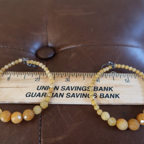 Chan Luu faceted Yellow Jade (70+) front facing hoops earrings 2" long drops - Picture 9 of 14